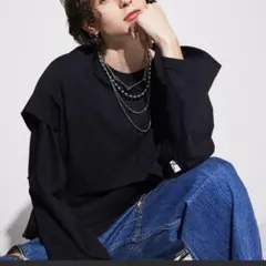 レイヤードビッグロングTEE【MAISON SPECIAL】ブラックのサムネイル
