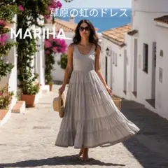 未使用級】 マリハ 夏のレディのドレス ロング ワンピース モカ
