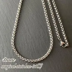 4mm ラウンドベネチアンチェーン シルバー＊ステンレスネックレス＊男女兼用