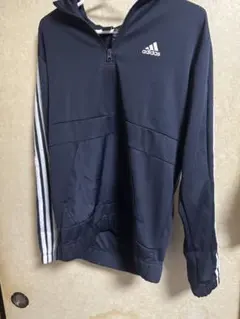 adidas ハーフジップ ジャージ ネイビー