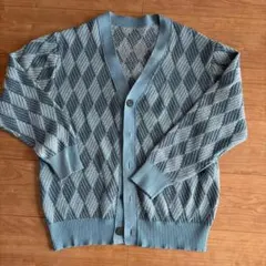 ダイヤモンド柄 ニットカーディガン