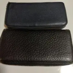 即発送可能。長財布 2つまとめ売り黒、紺。