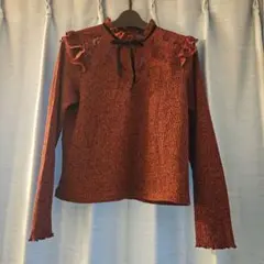 INGNI 新品 ワインレッド レース フリル 長袖トップス 送料込み価格