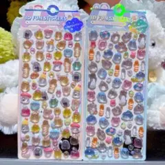 2枚セット　3Dシール　実体　ぷっくりシール　ボンボンドロップシール