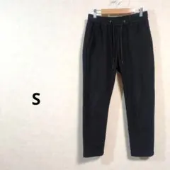 メンズ　ブラック 裏起毛　ボトムス　ウエストゴム　紐　Sサイズ　N234