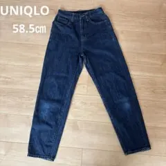 ユニクロ　ペグトップハイライズジーンズ　58.5㎝ ネイビー　デニム