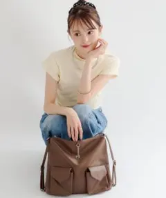 【新品未使用】ミスティック　lilyチャーム3wayBAG キャメルのサムネイル