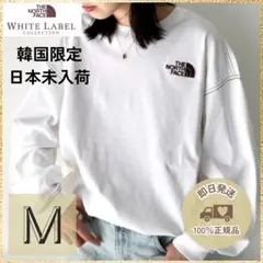 韓国限定★ノースフェイス★エッセンシャル 白 ロンT M ユニセックス