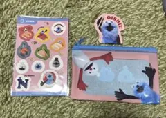 パペットスンスン　スシローコラボ　ポーチ　ステッカーセット