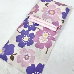 サニタリーケース 花柄 北欧風 レトロ ピンク パープル S9337