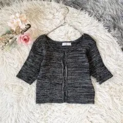 美品♡PAGEBOY リブニットカーディガン クロップド丈　F サイズ グレー