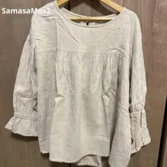 サマンサモスモス フリル袖ブラウス ベージュ