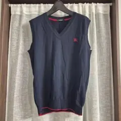 BLACK LABEL BURBERRY ネイビー Vネック ベスト　 Lサイズ