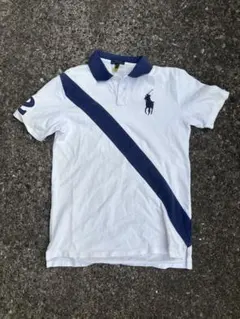 Ralph Lauren ポロシャツ ビッグポニー ホワイト/ネイビー 2