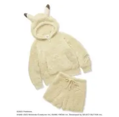 ジェラートピケ　ポケモンスリープ　ピカチュウパーカ&ショートパンツセット F