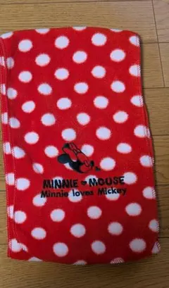 ミニーマウス　マフラー　赤ドット　水玉
