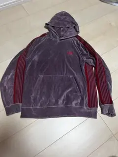 needles 23ss ベロア　トラックフーディ　ブラック　レッド　パーカー org.jpg