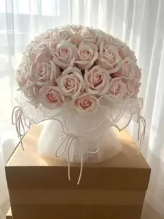 豪華枯れない花束50本バラソープフラワーインテリア造花母の日誕生日