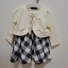 チェック柄ワンピースとカーディガンセット