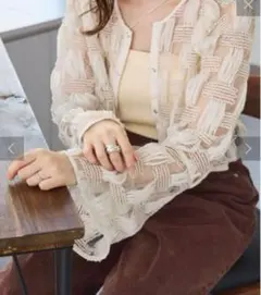 完売！格子レース 2WAYカーディガン　kastaneのサムネイル