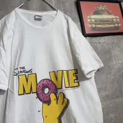 US古着/XL シンプソンズ 映画 半袖Tシャツ メンズ ホワイト プリント