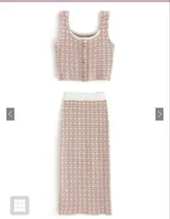 ビスチェXタイトスカートツイードニットセットアップ