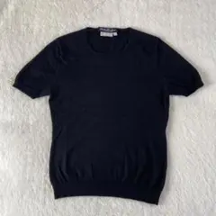 美品【Ferragamo】半袖 ニット バイカラー 赤 綿 ツートン ブランド 美品【Ferragamo】半袖 ニット バイカラー 赤 綿 ツートン