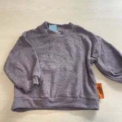 【新品・タグ付】キッズ スウェット 車柄パープル系 裏起毛　100長袖トレーナー