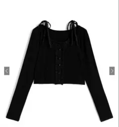 GRL レースレイヤード風フリルトップスan1949 ブラックのサムネイル
