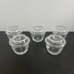 激レア★ハリオ★オールドパイレックス★蓋付キャニスター？★5個★茶碗蒸しのサムネイル
