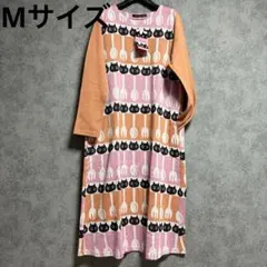 新品　マタノアツコ MEMEパッチ&スプーン総柄ワンピース・ルームウェア「Mのサムネイル