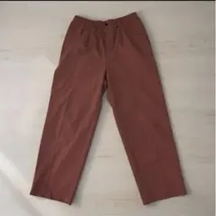 美品 GU シェフパンツ S 絶妙テラコッタ ワイド テーパード イージーパンツ