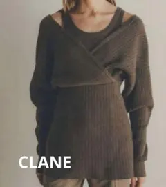 CLANE ブラウン ラップセーター 春秋　ニットのサムネイル