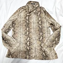 SHEIN ヘビ柄 長袖シャツ Sサイズ(日本サイズL)