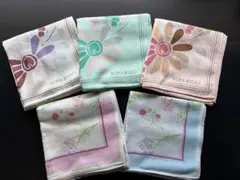 【未使用】ブランドハンカチ 5枚セット ニナリッチ ナショナルトラスト 花柄