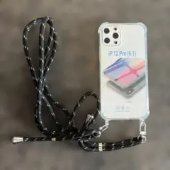 iPhone 12 Pro ケース ストラップ付き クリア