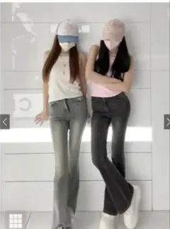 GRL ストレッチフレアデニムパンツ cu535 mサイズのサムネイル