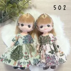 502 ミキちゃんマキちゃん　半袖ワンピース　アール・ヌーヴォーアニマル