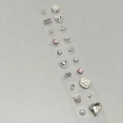 #16 耳つぼジュエリー 20粒 パール 蝶々 リボン ハート ピンク シルバー