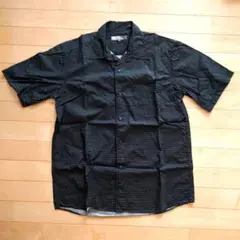 select ブラック ストライプ半袖シャツ