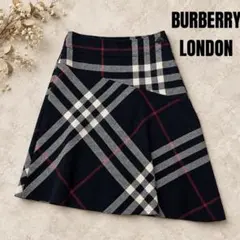 美品✨BURBERRYLONDON シルク混シャドーノバチェックタックスカートL