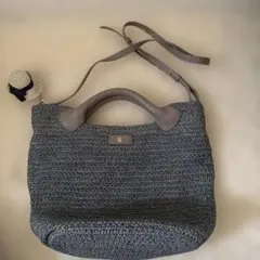 美品　ヘレンカミンスキー ラフィア トートバッグ ブルーグレーのサムネイル