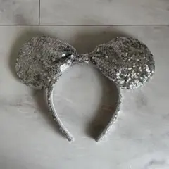 ディズニー ミニー スパンコールカチューシャ キラキラ シルバー