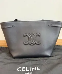 【美品】CELINE セリーヌ トリオンフ トートバッグ ブラック カバ