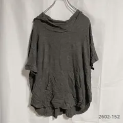 bliss ブリス 半袖 ドルマンスリーブ フード付きカットソー グレー