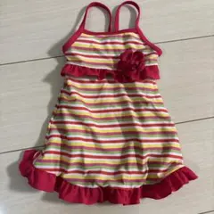 フリル付きストライプベビー水着　80cm