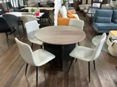 ダイニングテーブルセット　４人掛け　円形　丸形　ブラウン　新品