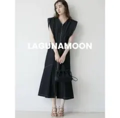 大人気⭐︎ラグナムーン フレア スリーブ デニム ワンピース ブラック Sサイズ