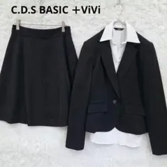 C.D.S BASIC スーツ上下＋ViViシャツ 3点セット Lサイズ 黒