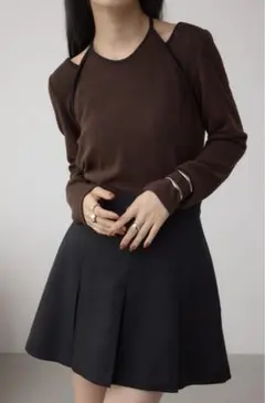 AZUL by moussy ホルターレイヤードトップス 茶 新品